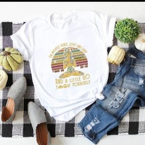 Peace, Love, Light, and %#*! White T-Shirt New in Bag